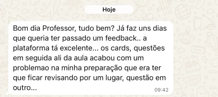 Depoimento de aluno 16