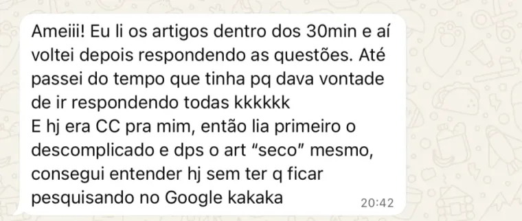 Depoimento de aluno 8
